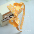 beautiful white pot yellow ribbon bow plastic hair bands for girl